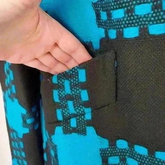 Per se teal and blue 100% wool jacket with toggle buttons. Size 6 - Picture 6 of 11